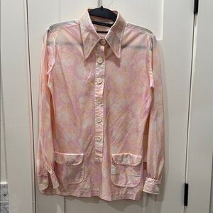 Vintage Pink Patterned Women's Shirt